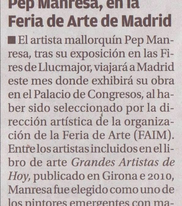 Pep Manresa, en la Feria de Arte de Madrid